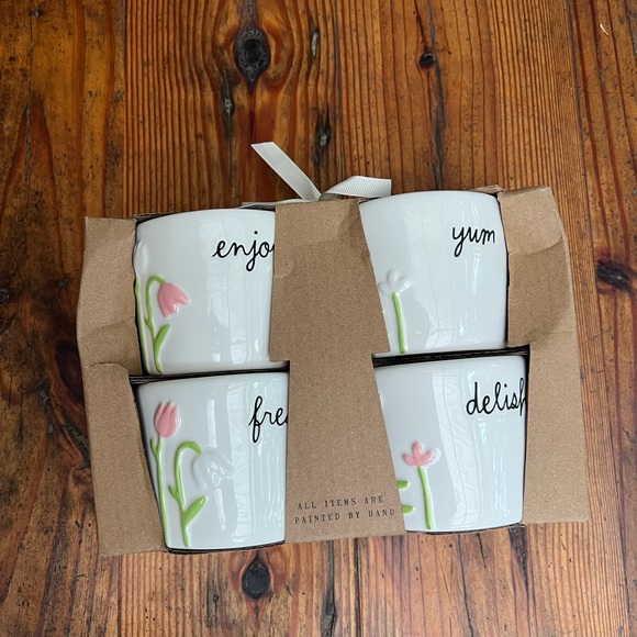 Rae Dunn Other - NWT Rae Dunn Spring Flowers set of four ramekins artisan collection by magenta